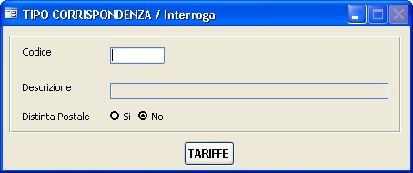 tipo corrispondenza